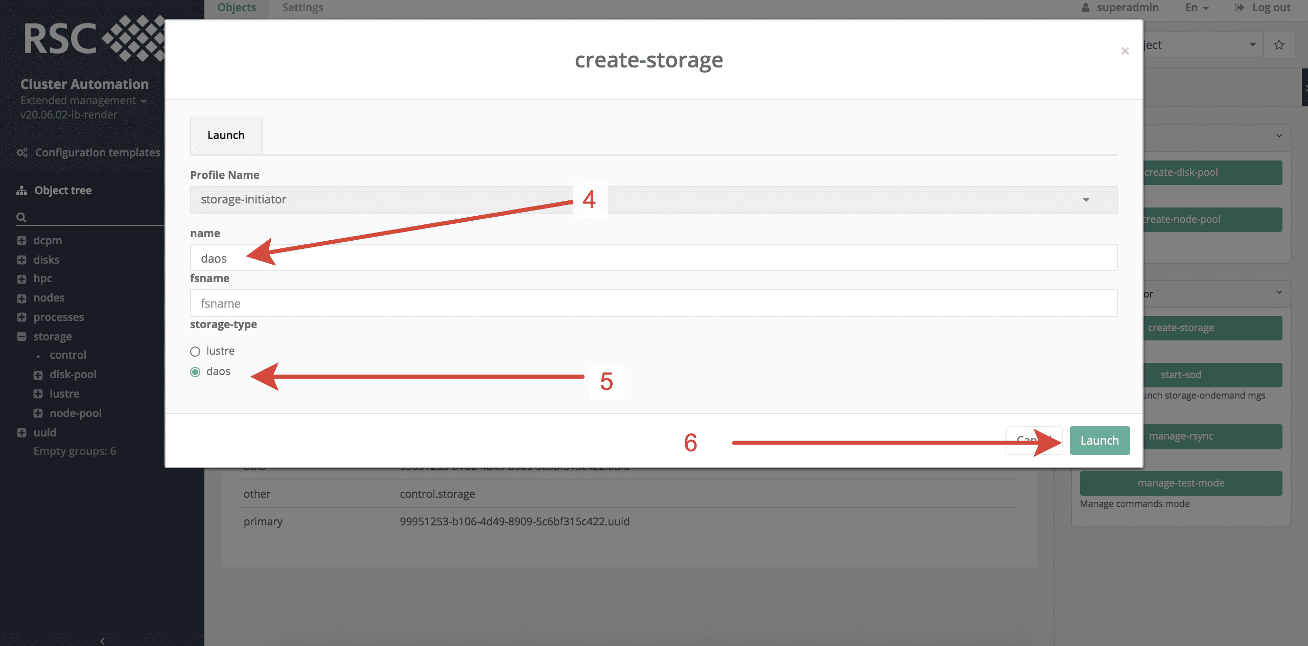 Creation DAOS Storage 2