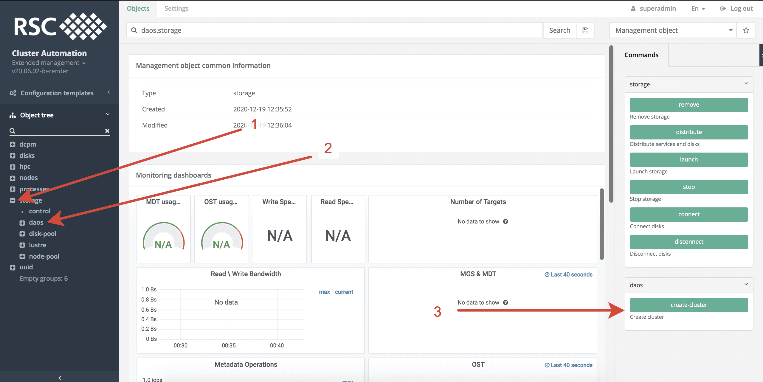 Creation DAOS Storage Cluster 1