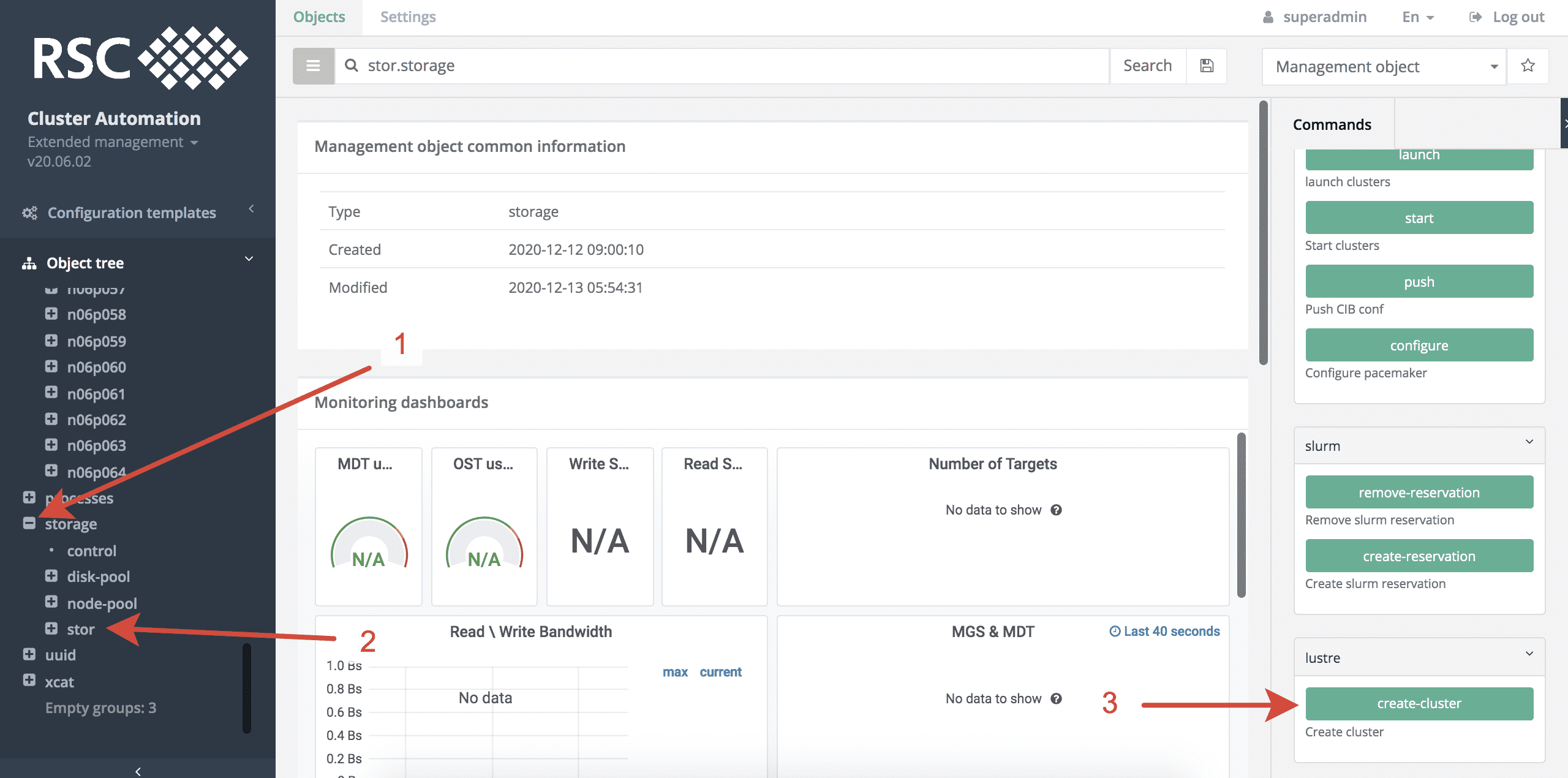 Creation Storage Cluster 1