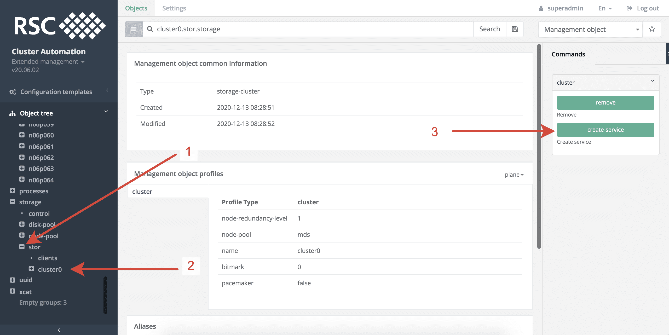 Creation Storage Service 1
