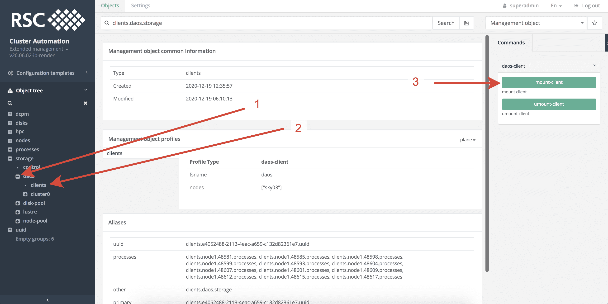 Launch DAOS clients 1