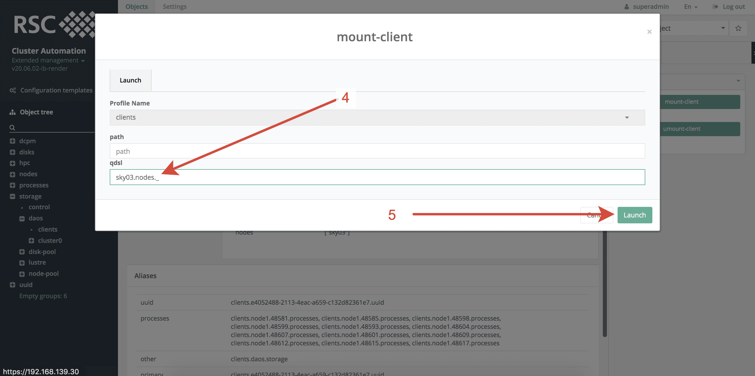 Launch DAOS clients 2