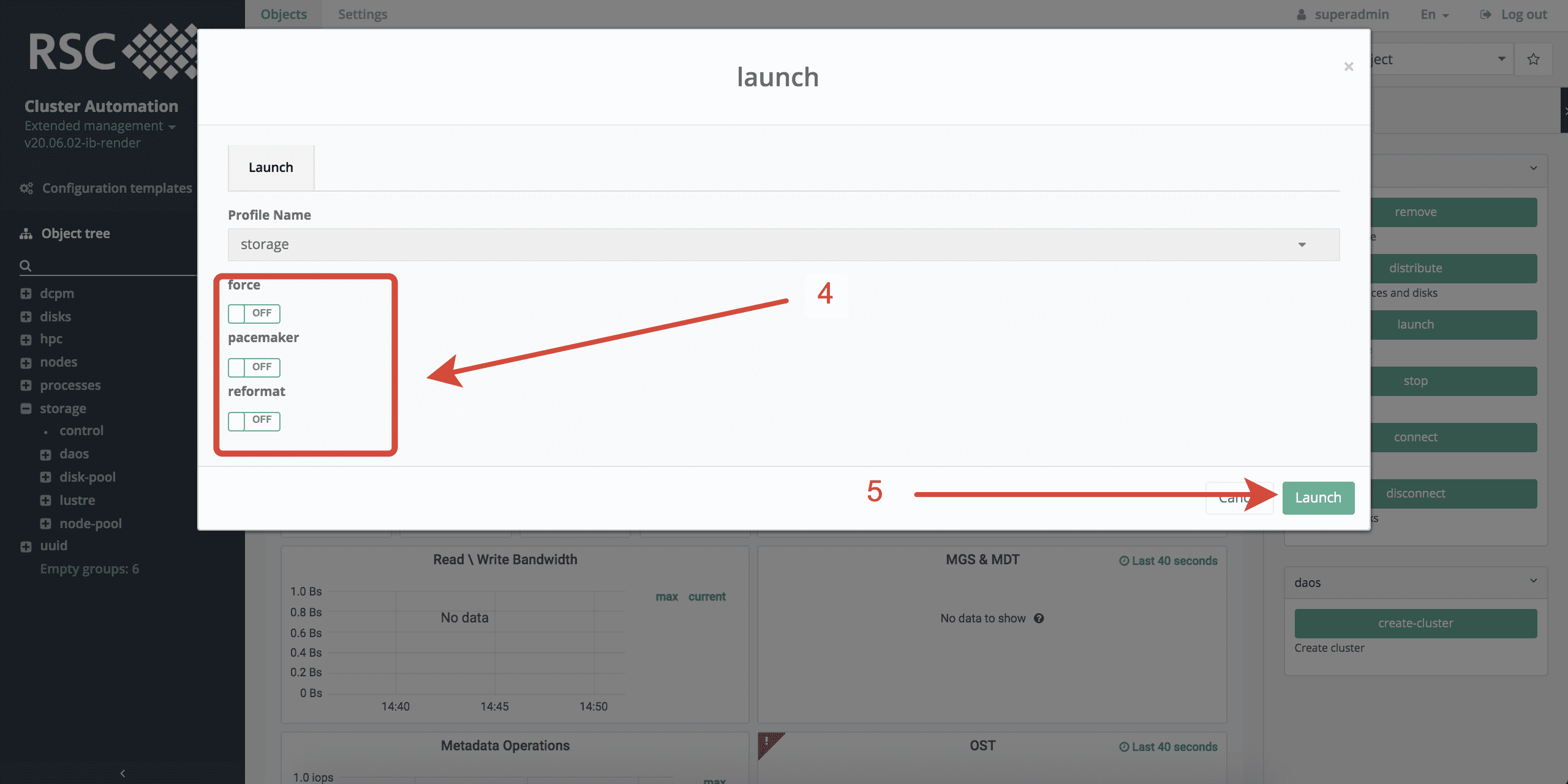 Launch DAOS storage 2